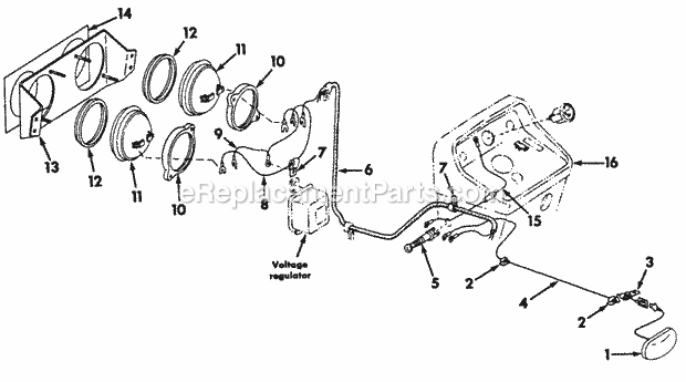 Electric Lighting Diagram and Parts List for 104  Cub Cadet Lawn Tractor